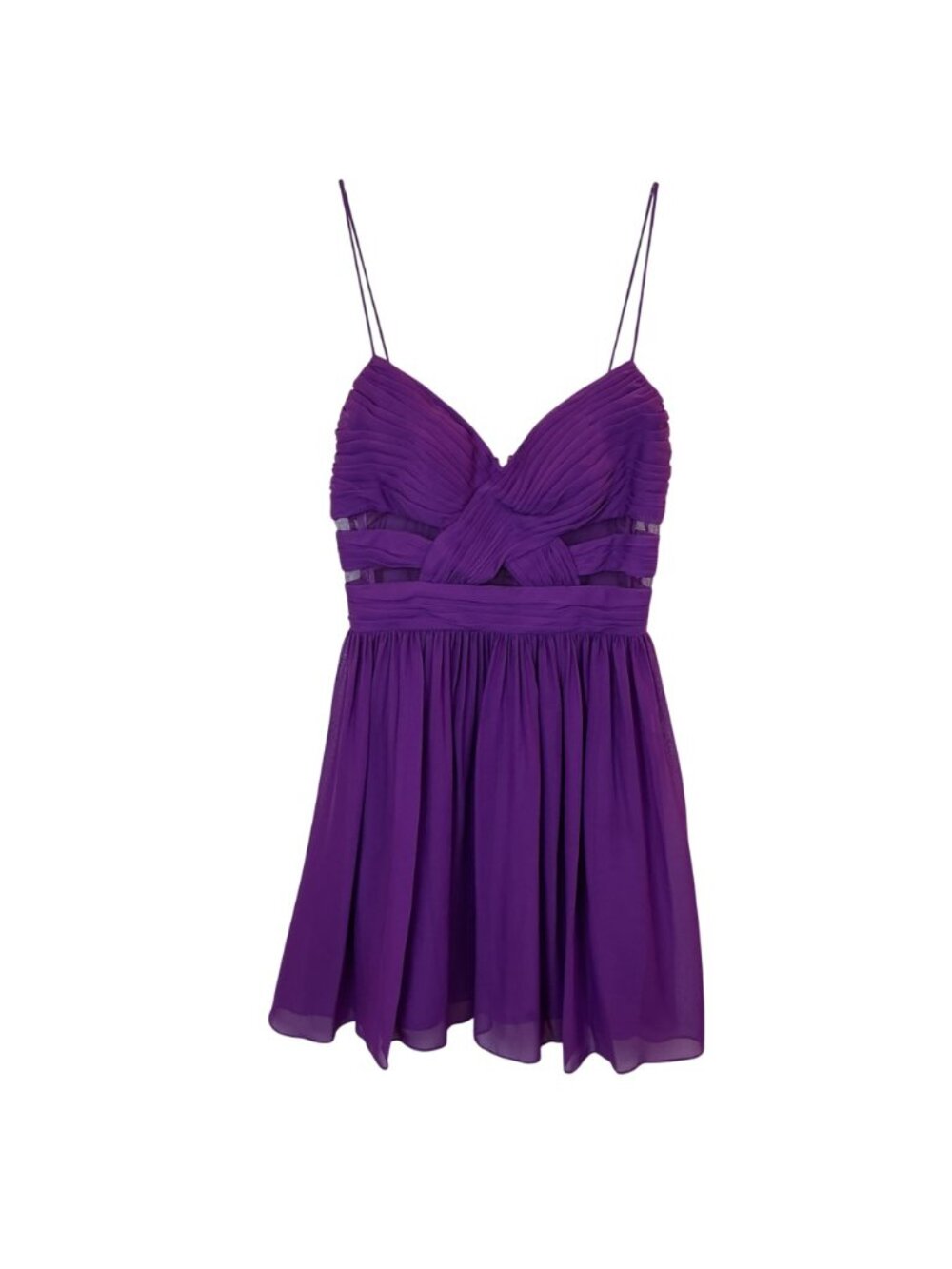 Hailey Logan Chiffon Mini Dress With Spaghetti Straps Womens 7/8 Purple - Picture 2 of 9